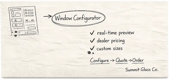 Summit Glass napkin sketch